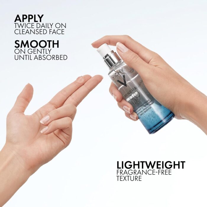 Vichy Mineral 89 Fortifying & Hydrating Daily Skin Booster, Pure Hyaluronic Acid Serum For Face, Plumps & Hydrates, Repairs Skin Barrier, Lightweight Moisturizing Gel, Fragrance Free & Oil-Free - Image 6