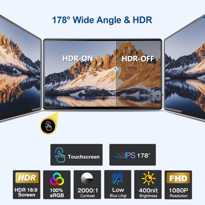 14 Touchscreen Monitor, UsbC+Hdmi+Vga Fhd 1920X1080 Ips Hdr 100 Srgb 60Hz 10Point Touch Display With Speakers And Vesa For Laptop - Image 2