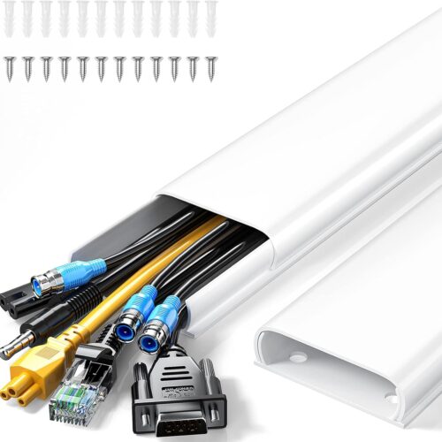47Inch Cord Hider Wall Mounted Tv, Yecaye Tv Cord Cover, PreDrilled Wire Hiders For Tv On Wall, Paintable Cable Cover Wall, Wire