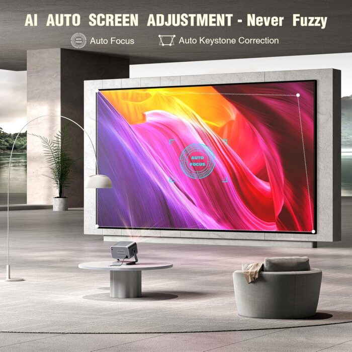 Ai Auto Focus Keystone] Voplls 4K Projector With Wifi And Bluetooth, Netflix Official Smart Video Projector, 600 Ansi Outdoor - Image 2