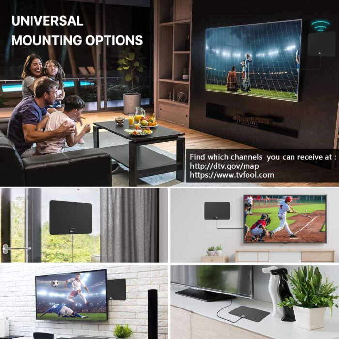 1Byone Amplified Hd Digital Tv Antenna Support 4K 1080P And All Older Tv'S Indoor Smart Switch Amplifier Signal Booster Coax Hdtv - Image 6