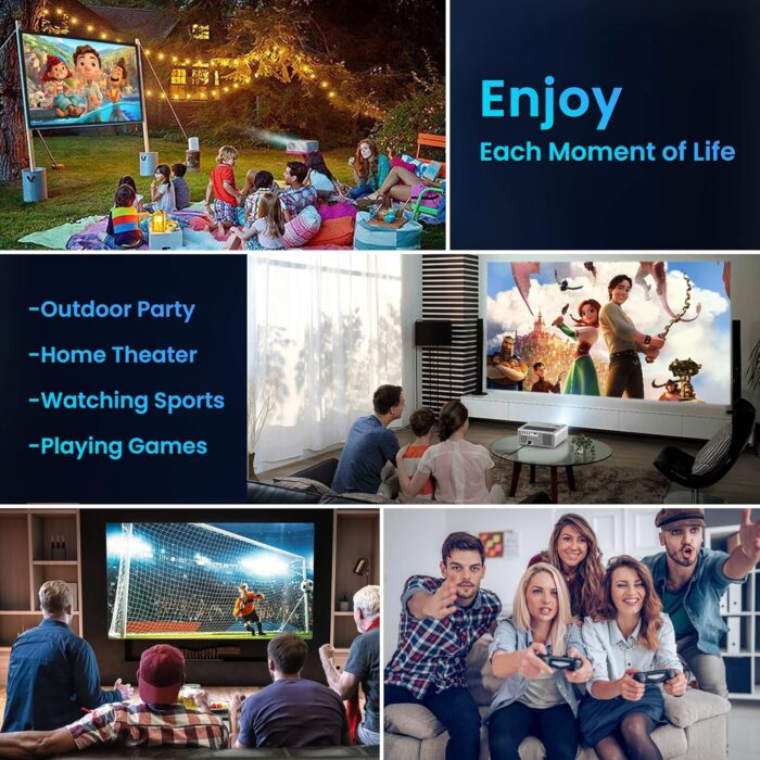 5G Wifi 1080P Projector 4K Supported Osq 800 Ansi Hd Outdoor Movie With Bluetooth, 4P ±50° Keystone, Zoom 50, 300'' Home Cinema - Image 8