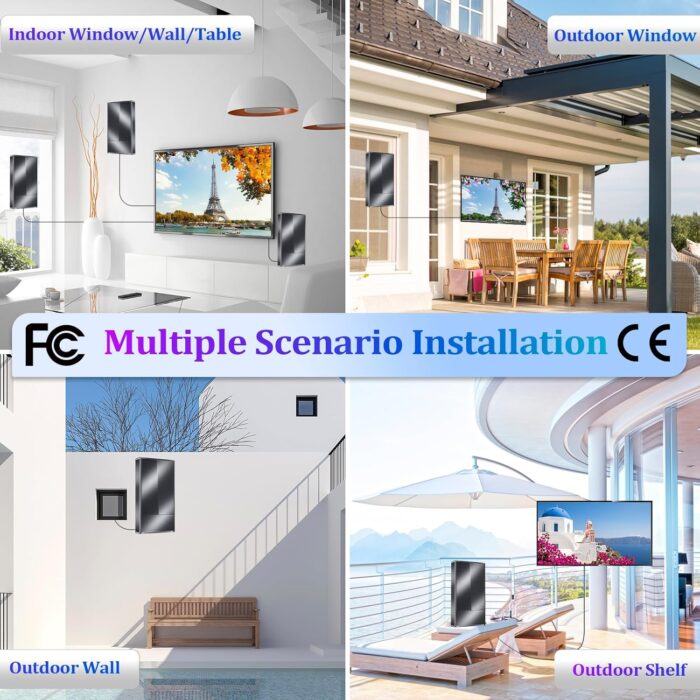 est Tv Antenna Indoor Digital, 1900+ Miles Enhance Longer Range Smart Tv Antenna, Hd Antenna Amplified Outdoor Signal Boost - Image 6