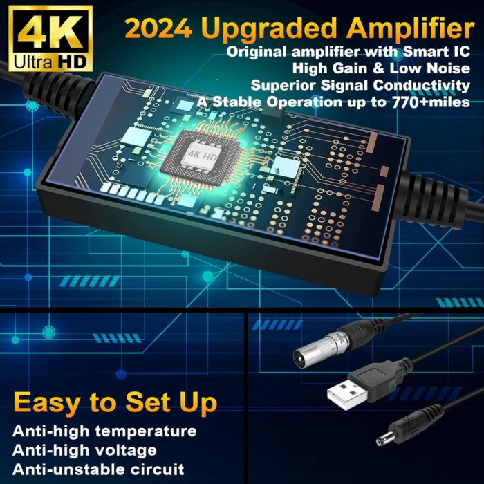 770+ Miles Range Smart Tv Antenna, Digital Indoor Hdtv Antenna For Local Channels With Signal Amplified Premium Aerial Support 4K - Image 2
