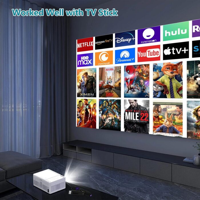 5G Wifi Bluetooth Projector Built In Dvd Player With Projector Screen, Full Hd Supported Mini Portable Dvd Projector, Outdoor - Image 8