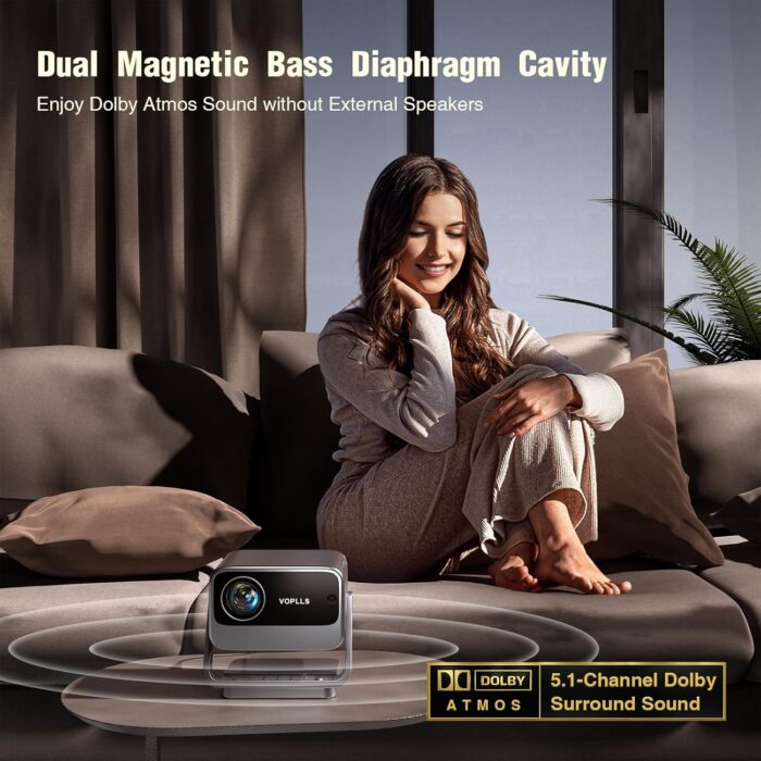 Ai Auto Focus Keystone] Voplls 4K Projector With Wifi And Bluetooth, Netflix Official Smart Video Projector, 600 Ansi Outdoor - Image 6