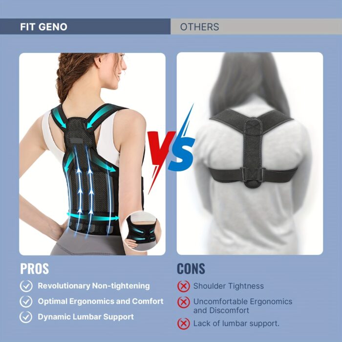 Back Brace Women And Men, Shoulder Training, Adjustable Full Back Support - Image 6