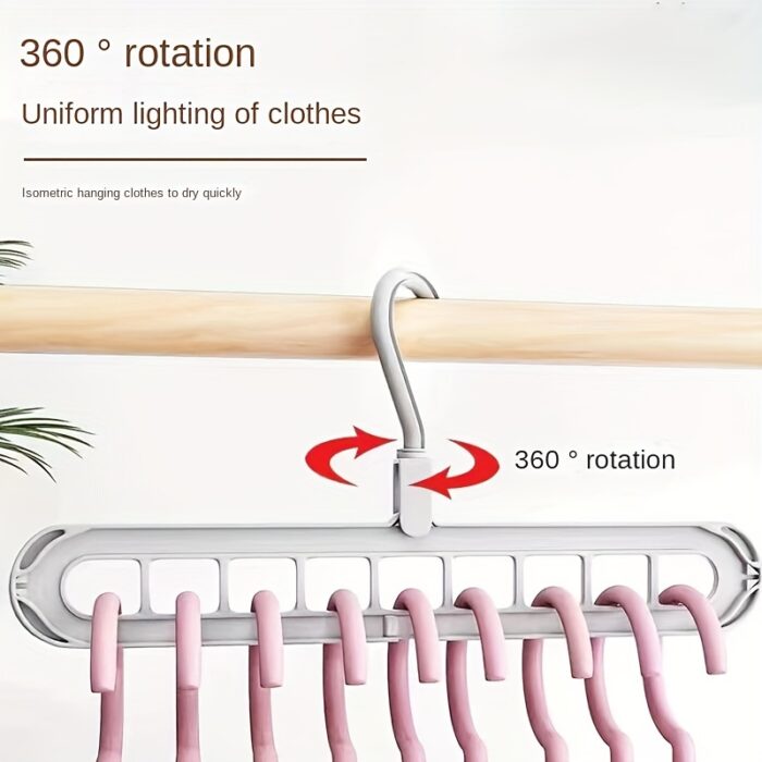 3pcs Space Saving Hangers, 9-Hole Plastic Foldable Design, Heavy-Duty Cascading Closet Organizer for Home, Dorm, Retail Display - Polished Finish, Closet Organizers And Storage - Image 11