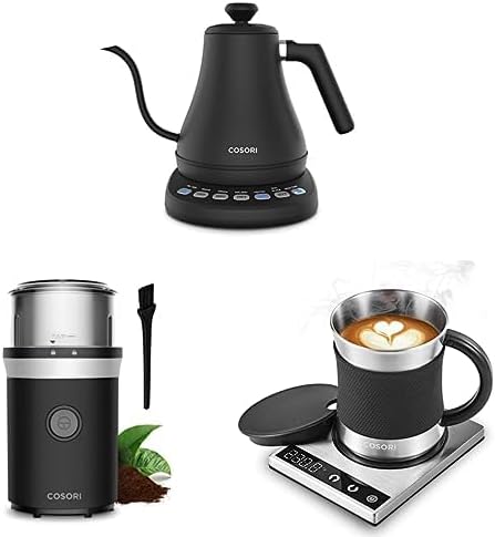 COSORI Electric Gooseneck Kettle&Coffee Espresso Grinder Electric&Coffee Mug Warmer & Mug Set