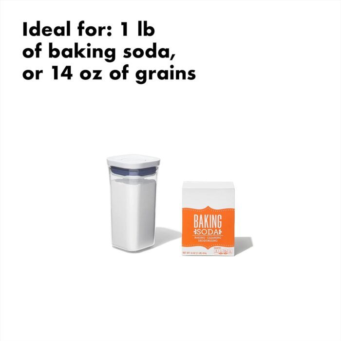 OXO Good Grips POP Container - Airtight Food Storage - Small Square Short 1.1 Qt Ideal for 1 lb of brown sugar or confectioner's sugar - Image 40