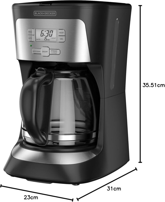 BLACK+DECKER 12-Cup Mill and Brew Coffee Maker, Automatic Grind and Brew Drip Coffee Machine, Programmable, Sneak-A-Cup, Reusable Filter. - Image 3