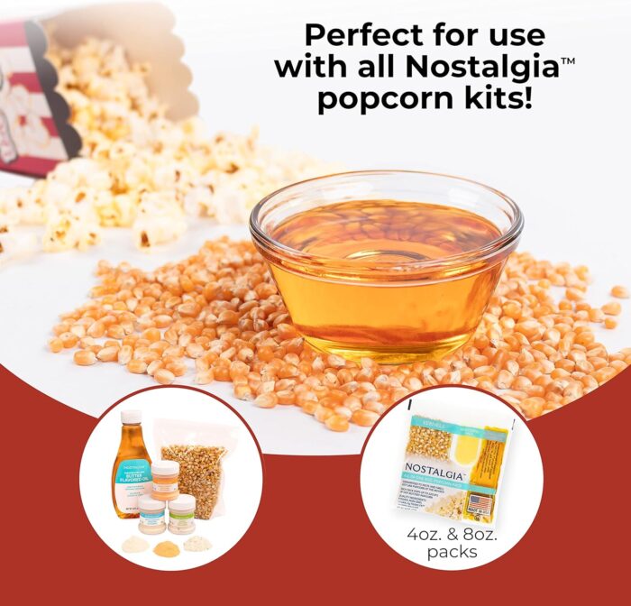 Nostalgia Popcorn Maker Machine - Professional Cart With 8 Oz Kettle Makes Up to 32 Cups - Vintage Popcorn Machine Movie Theater Style - Red - Image 50