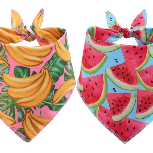 Boombone 2 Pack Summer Dog Bandana,Cute Watermelon Doggie Scarf For Puppy Cat