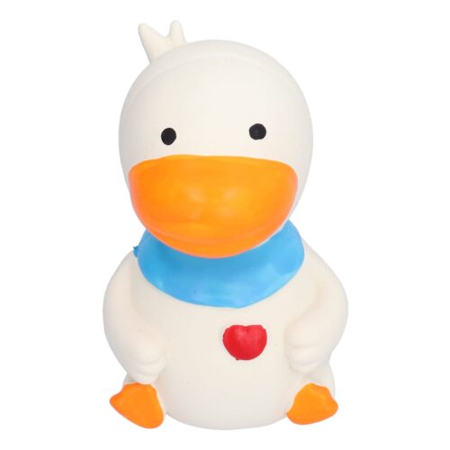 1 Pack Squeaky Dog Toys,Squawking Latex Dog Toy Chicken Duck Squeeze Squeak Interactive Play For Medium Large Dogs Assorted Color (White)