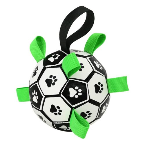 Clgoods-Dog Toys Dog Soccer Ball With Straps, Ball Toy Lagre Soccer Ball With Hand Pump Border Collie Fun Ball Play Set，Dog Birthday Gifts，Dog Toy（6 Inch）