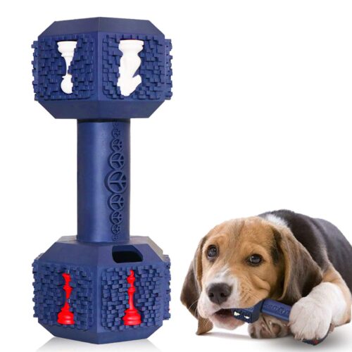 Dog Chew Toys For Aggressive Chewers Indestructible Dog Toys Tough Natural Rubber Dumbbell Toy For Small Medium Large Dogs Xlarge Blue