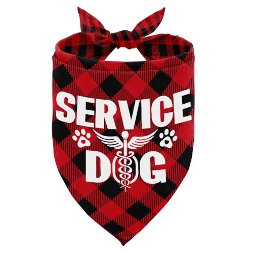 Dog Bandana, Service Dog Triangle Dog Bandana, Dog Scarf Classical Plaid Printing, Dog Scarf Accessories, Dog Bandana Pet Scarf, Pet Scarf, Pet Scarf Accessories, Dog Bandana Gift (J25)