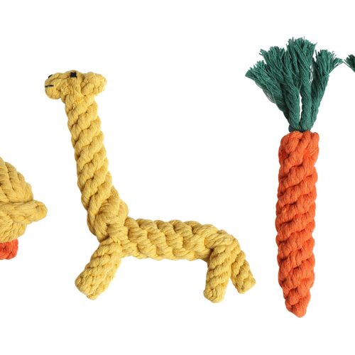 Dog Chew Toys - Cute Animal & Vegetable Puppy Chew Toys Washable Cotton Rope Toys Set For Small Dog Puppy Pet (4 Packs/Set)