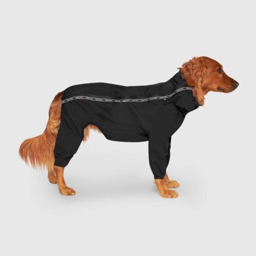 Canada Pooch Dog Snowsuit Thermal Dog Snow Jacket With Full Body Coverage Water-Resistant Easy On Dog Outdoor Onesie Warm Dog Bodysuit Pet Clothes - Black/Size 18