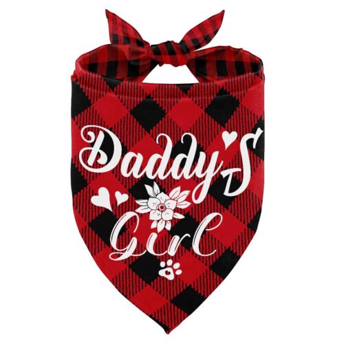 Dog Bandana, Dog Bandana, Dog Scarf Classical Plaid Printing, Dog Scarf Accessories, Dog Bandana Pet Scarf, Pet Scarf Accessories, Christmas Birthday Dog Gift, Daddy'S Girl (M9)