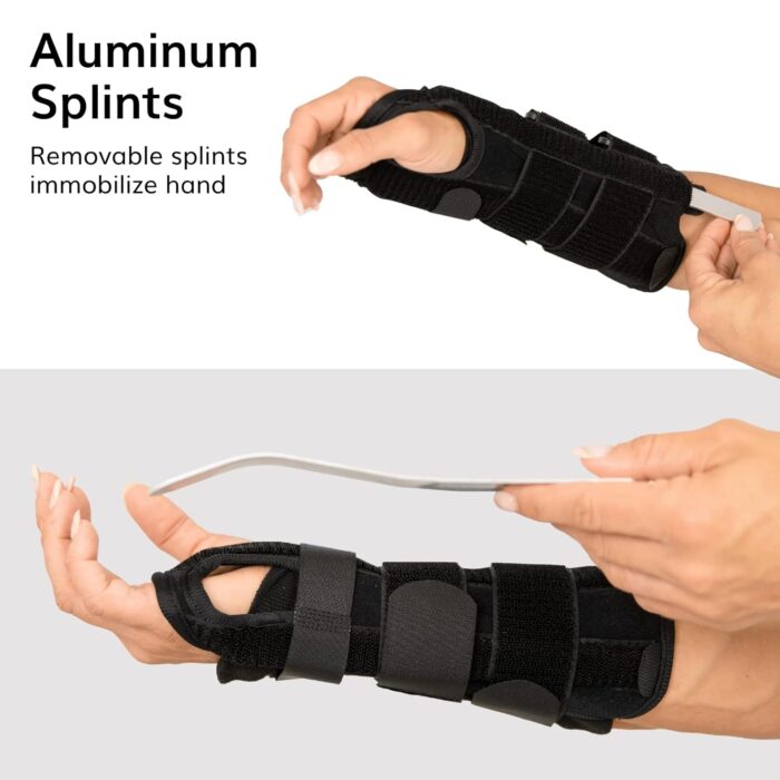 BraceAbility Volar Wrist Splint - Right or Left Hand Compression Support Brace for Carpal Tunnel Syndrome Relief, Fracture Pain, Sprained Injury, Typing, Sleeping, Arthritis, and Tendonitis Wrap - Image 3