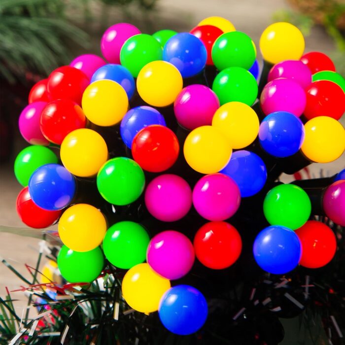 100LED G15 Christmas String Lights - 39ft globe Fairy Lights with Timing Function, Connectable, 8 Modes Christmas Lighting for House Party Xmas Tree Garland Christmas Decorations - Multi Color - Image 3